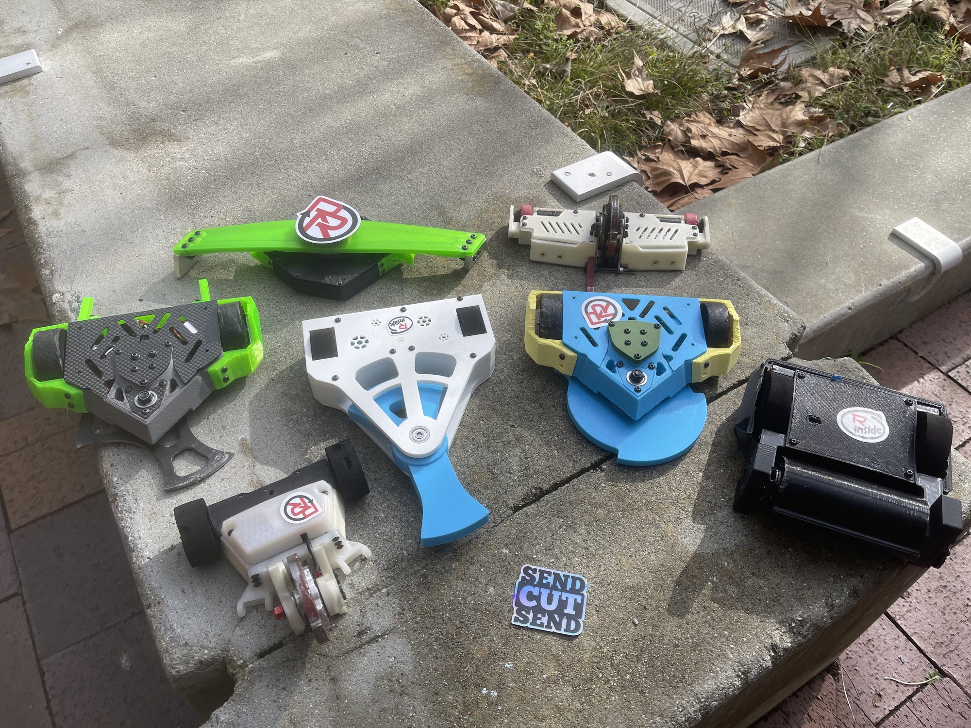 Team DHM combat robots lined up