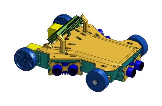 Maze-navigating robot chassis, CAD