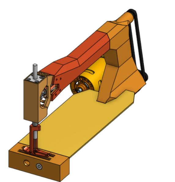 Corner view of the sewing machine CAD model