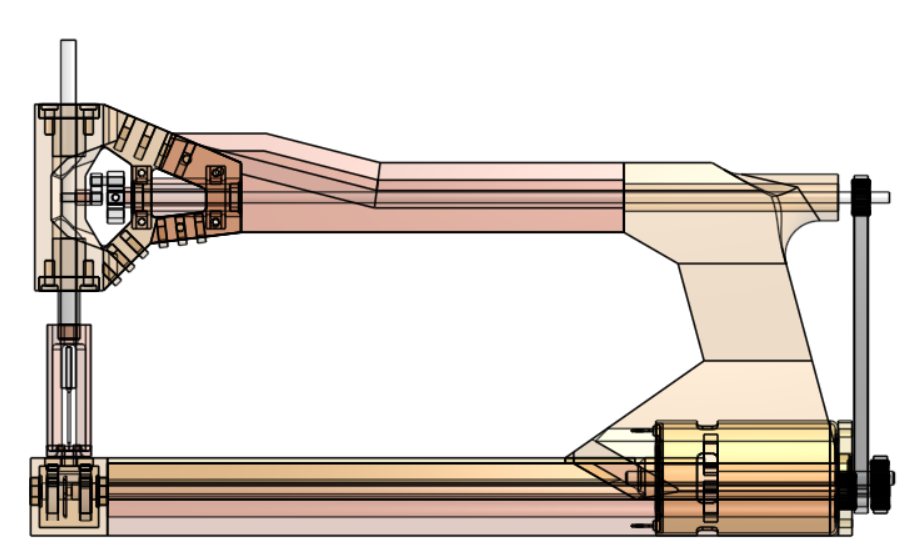 Translucent side view showing the internal mechanism