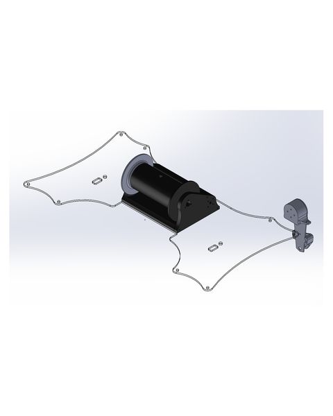 SolidWorks model of the catamaran bridge with the winch
