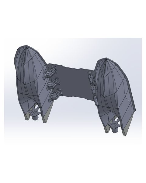 CAD model of the V2 twin hulls